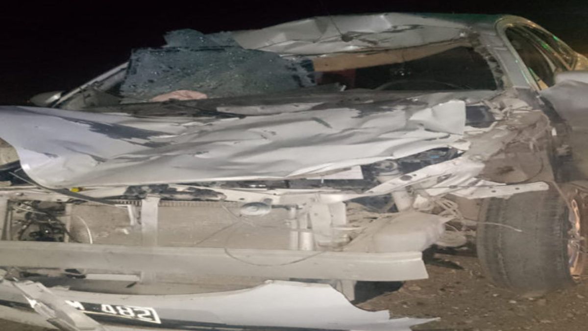 Estado en el que quedó el Toyota, primero en impactar al caballo en el Sur de la ciudad de Malargüe. Estado en el que quedó el Toyota, primero en impactar al caballo en el Sur de la ciudad de Malargüe.