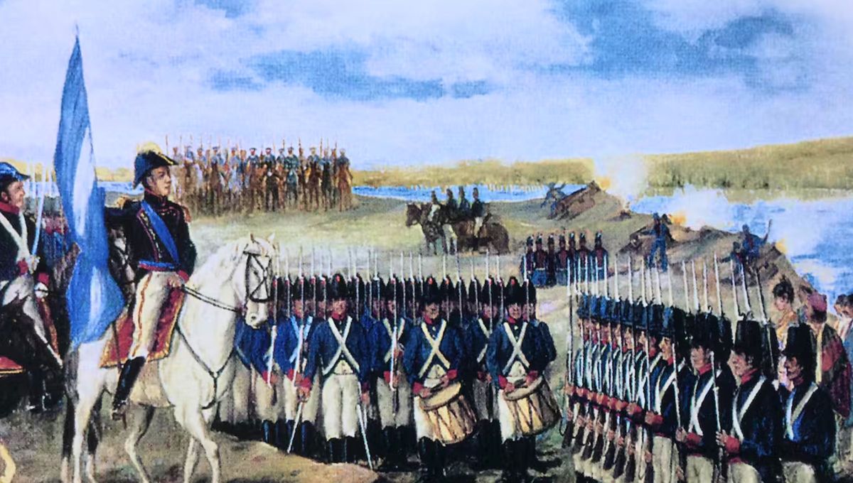Belgrano izó la primera bandera argentina en 1812 y el debate venía sobre si el paño tenía color azul o celeste. Foto: historia Belgrano izó la primera bandera argentina en 1812 y el debate venía sobre si el paño tenía color azul o celeste. Foto: historia
