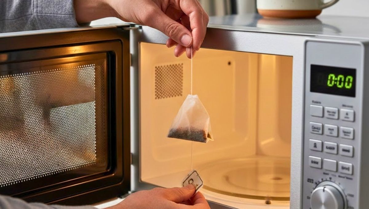 Colocar una bolsa de té adentro del microondas: por qué recomiendan hacerlo y para qué sirve