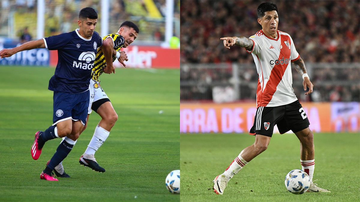 Luciano Abecasis (Independiente Rivadavia) y Enzo Pérez (River).