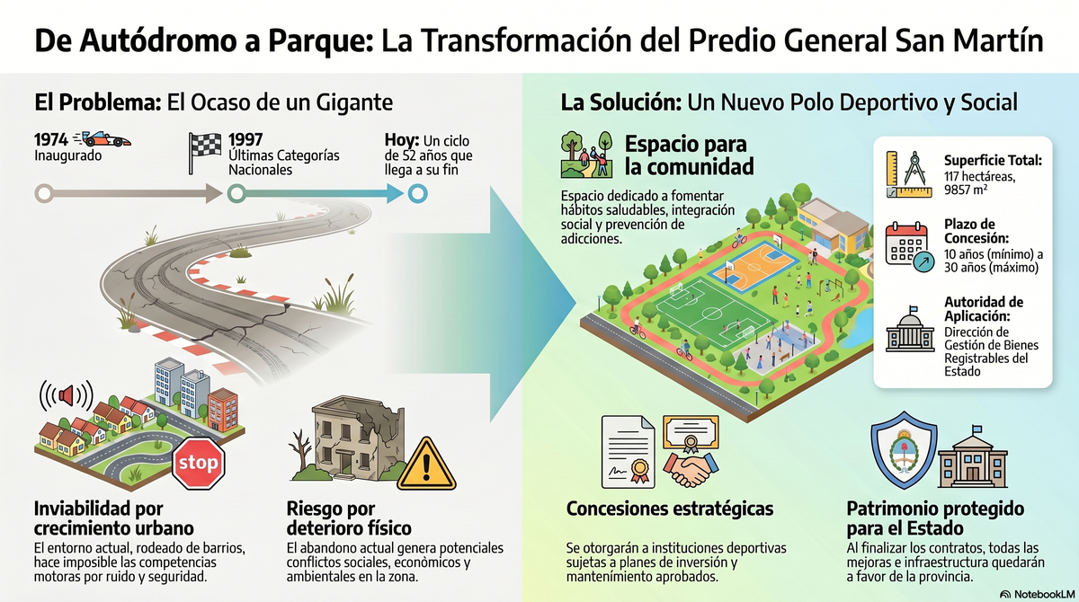 La transformación del autódromo fantasma que pretende el Gobierno. La transformación del autódromo fantasma que pretende el Gobierno.