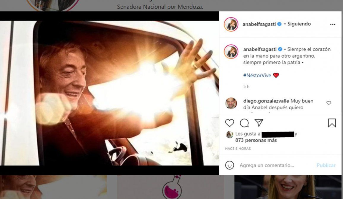 El posteo de Anabel Fernández Sagasti para Néstor Kirchner en redes
