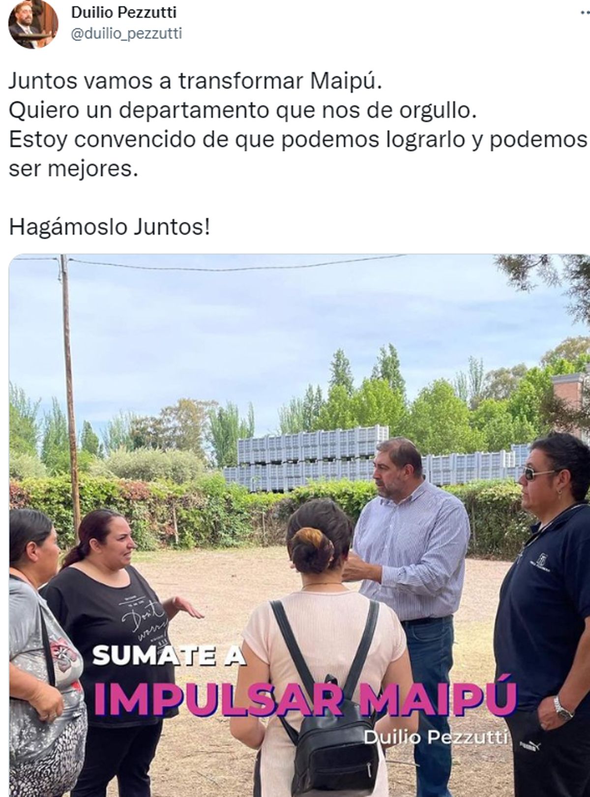 Duilio Pezzutti apura su decisión de ser precandidato en Maipú.