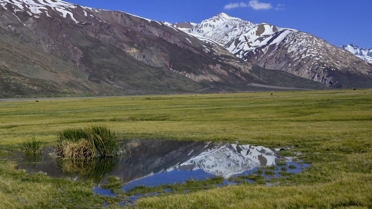 Una paradisíaca postal de la Estancia El Sosneado, que se ubica dentro de la propiedad de SOMINAR.