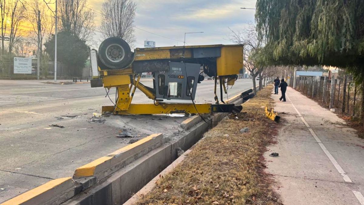 El insólito accidente que protagonizó la grúa.