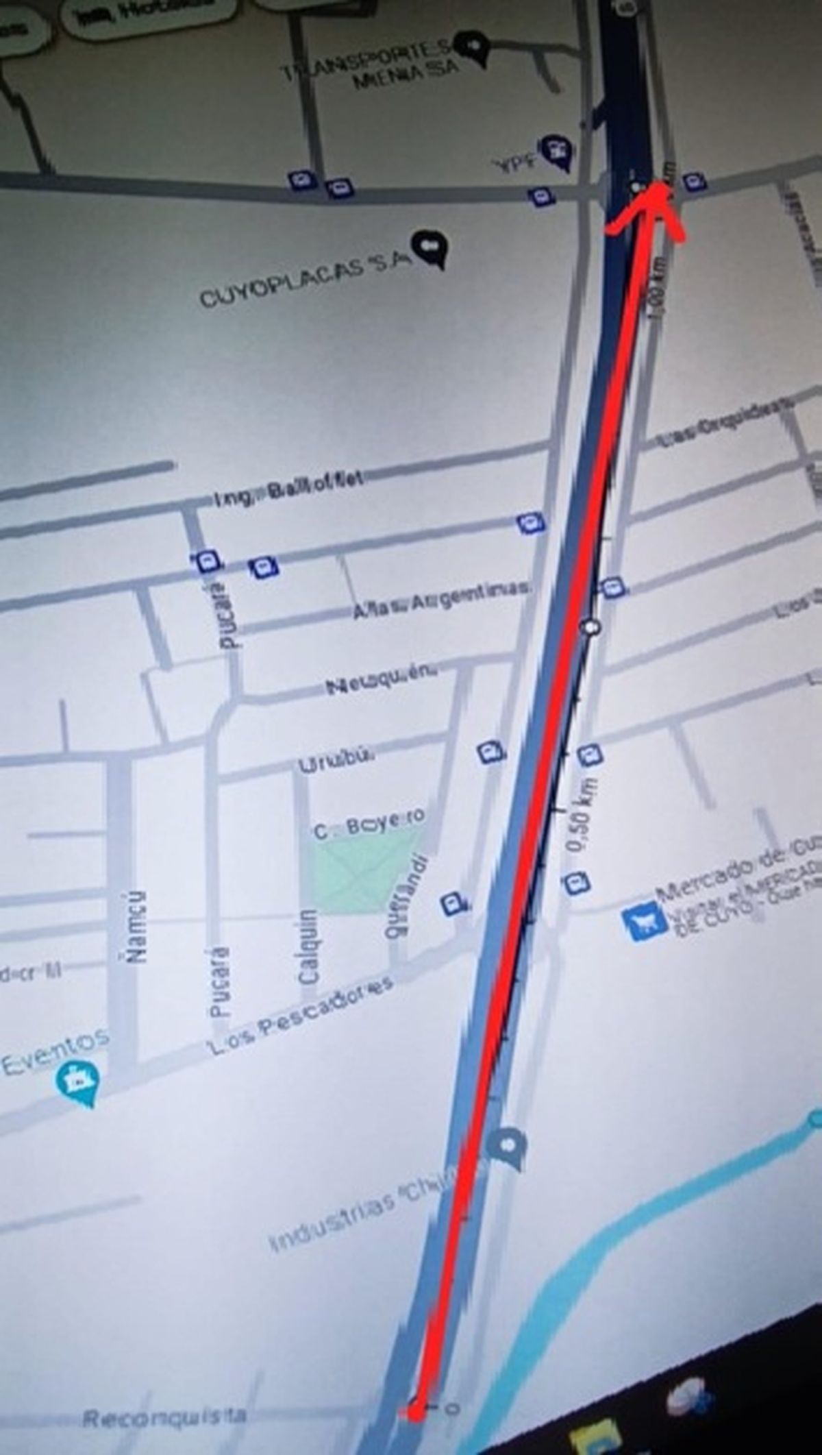 El mapa que indica la zona afectada por estas nuevas obras en el Acceso Norte, antes de llegar al Aeropuerto, en Las Heras. El mapa que indica la zona afectada por estas nuevas obras en el Acceso Norte, antes de llegar al Aeropuerto, en Las Heras.