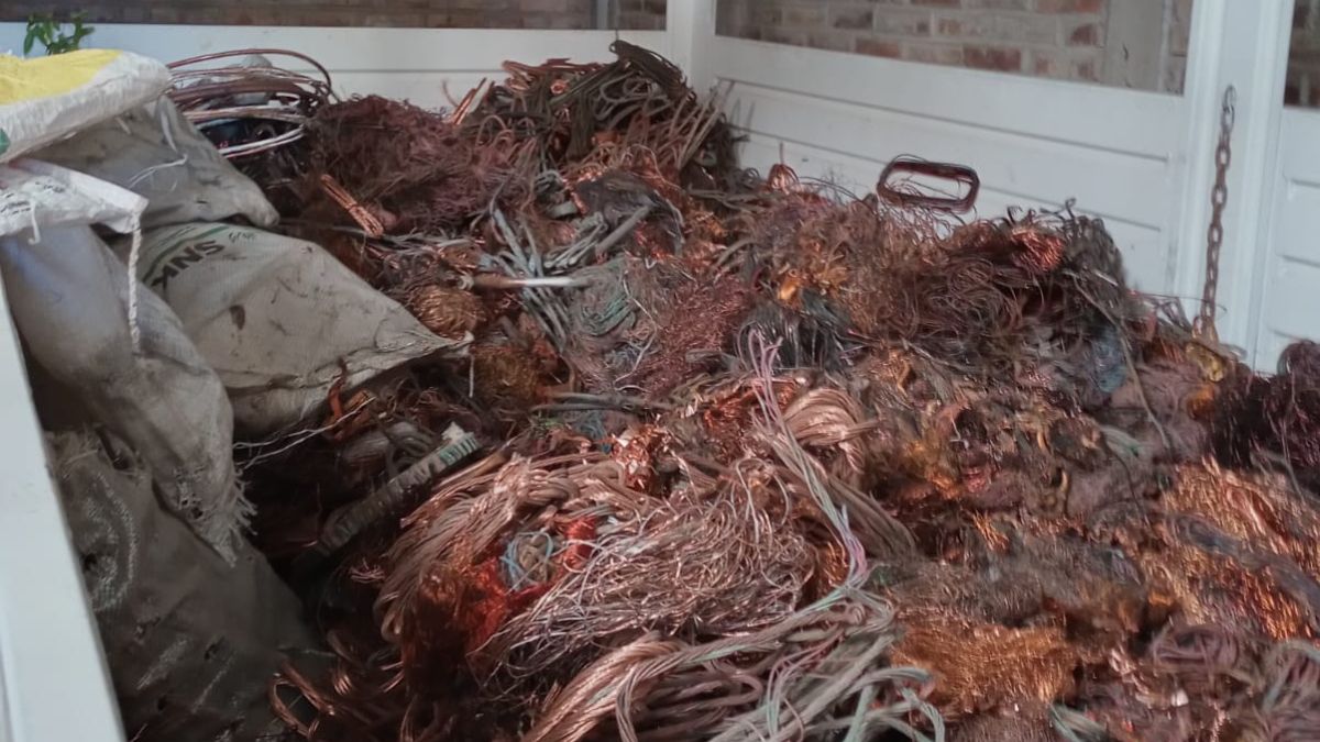 Más de mil kilogramos de cobre y aluminio se pudo recuperar tras el allanamiento del depósito de chatarra de Tunuyán.