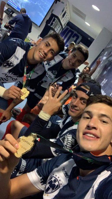 Los argentinos de Monterrey: Meza, Kranevitter, Funes Mori y Sánchez.