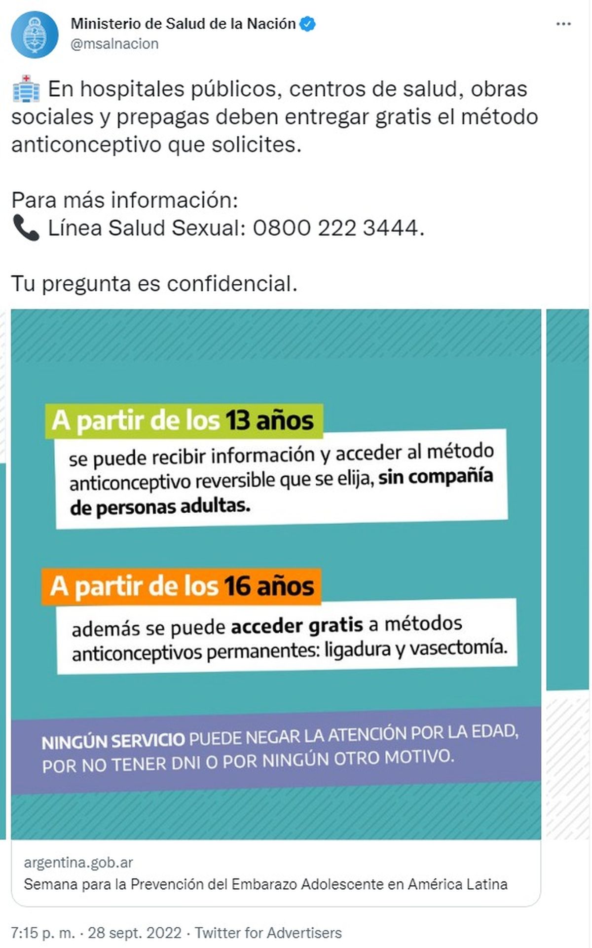 Uno de los mensajes que difundió el Ministerio de Salud.