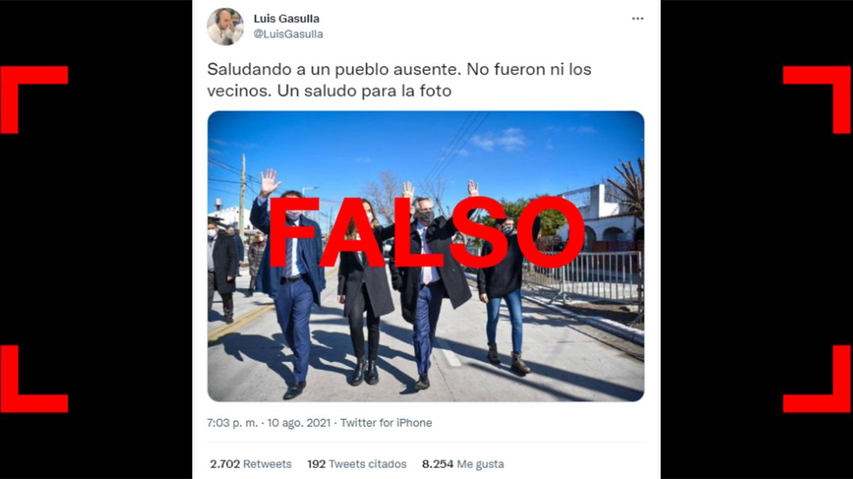 Es falso que no asistieron ni los vecinos a un acto encabezado por Fernández y Tolosa Paz en Quilmes