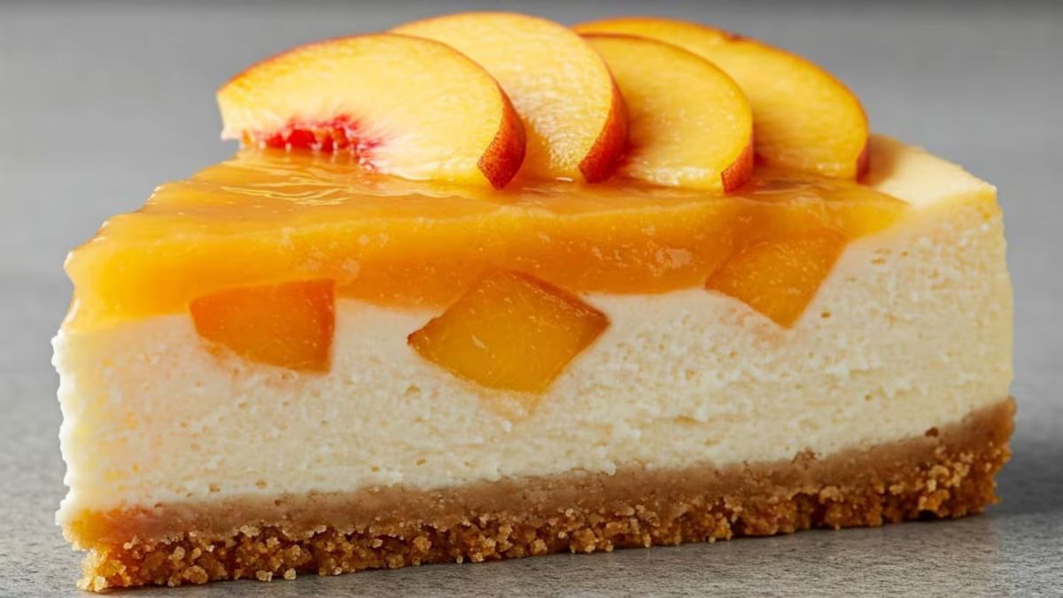El cheesecake de durazno es una receta sin horno, ideal para aprovechar esta fruta de estaci&oacute;n en un postre fresco.