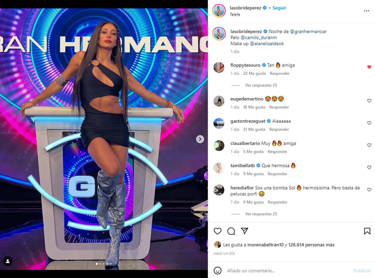 El posteo de Sol Pérez en Instagram para mostrar su look.