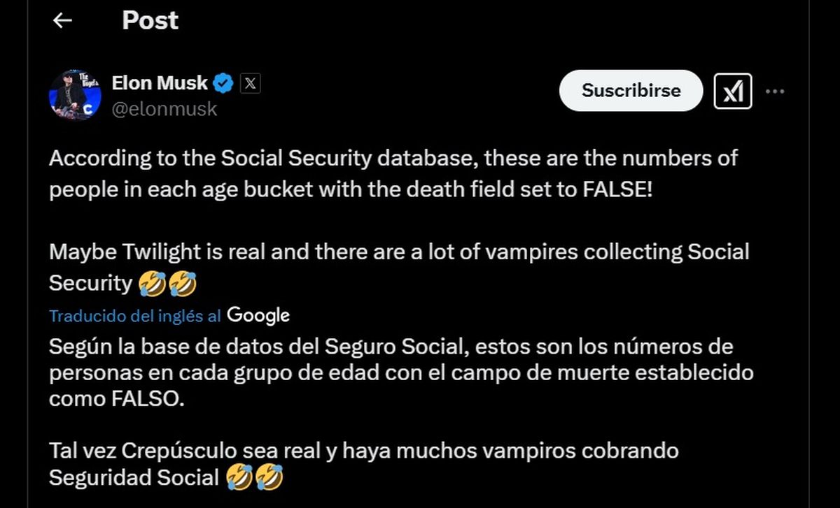 Las palabras de Elon Musk, se acompañan del gráfico de más arriba. Las palabras de Elon Musk, se acompañan del gráfico de más arriba.