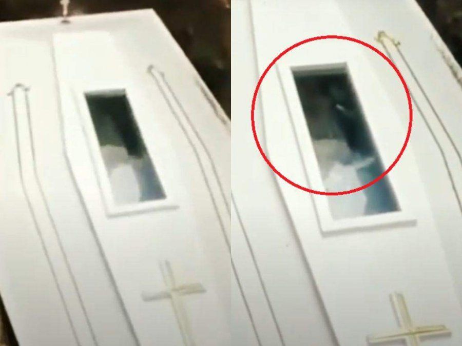 Último saludo. Un video captó el momento justo en que un muerto parece saludar.&nbsp;