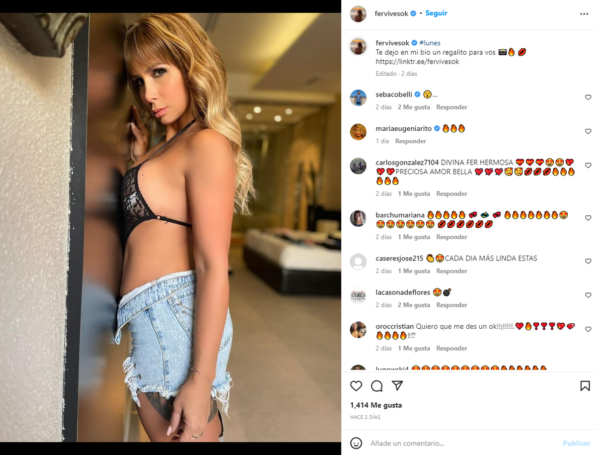 El posteo de Fernanda Vives en su feed de Instagram.