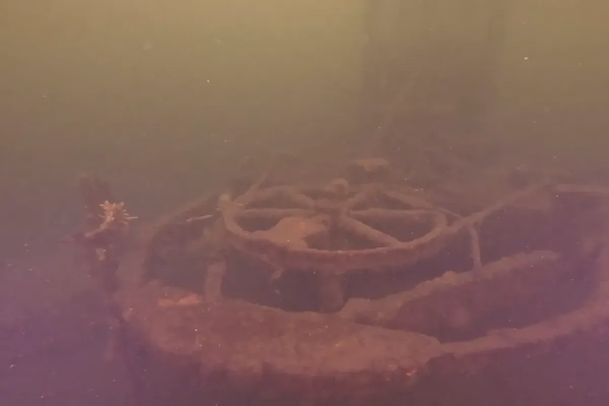 La vista que consiguió el robot en el fondo del lago. La vista que consiguió el robot en el fondo del lago.