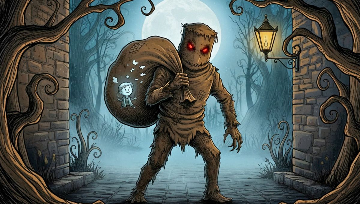 La leyenda del viejo de la bolsa es muy popular en varios paises para asustar a los niños. La leyenda del viejo de la bolsa es muy popular en varios paises para asustar a los niños.