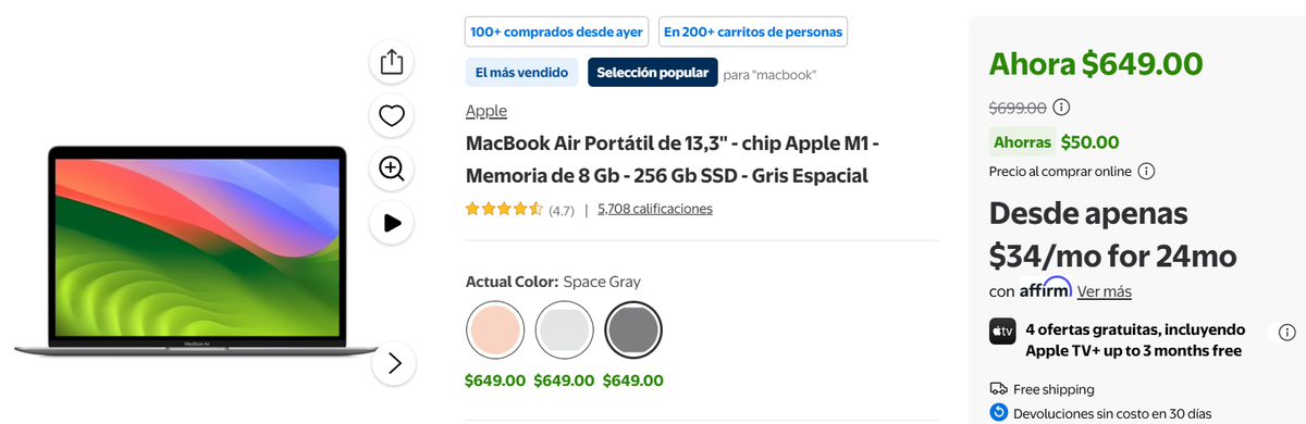 Walmart: esta laptop de Apple está de oferta. Walmart: esta laptop de Apple está de oferta.