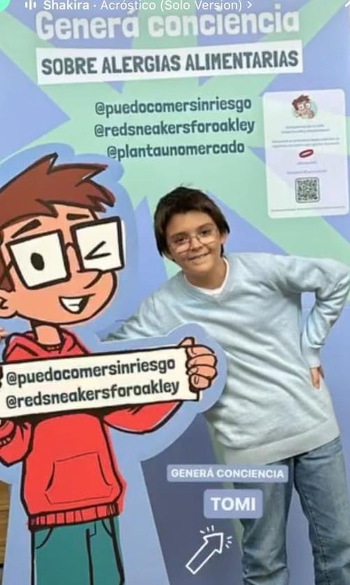 Tomi en una de las tantas campañas de concientización sobre la condición que sufre. Tomi en una de las tantas campañas de concientización sobre la condición que sufre.