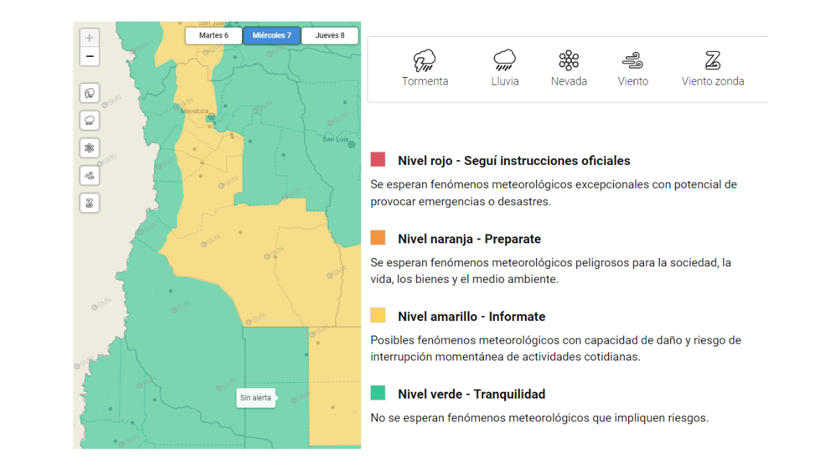 El Servicio Meteorológico Nacional anunció que durante el miércoles podrían registrarse tormentas en algunos puntos de la provincia. El Servicio Meteorológico Nacional anunció que durante el miércoles podrían registrarse tormentas en algunos puntos de la provincia.