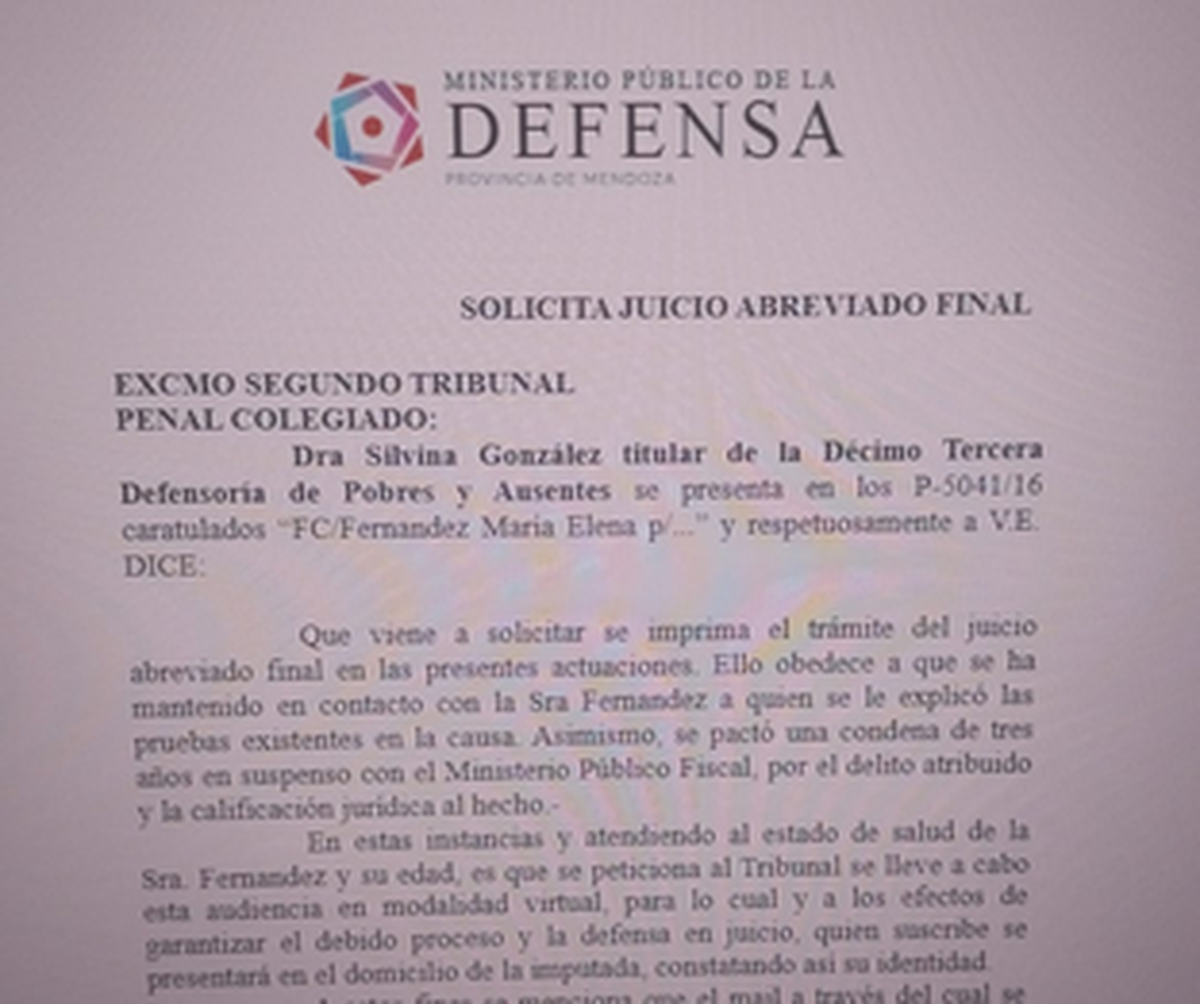 Así informó la defensa de María Elena Fernández al Tribunal Penal Colegiado que su clienta aceptó declararse culpable en una negociación con la Fiscalía de Delitos Económicos.