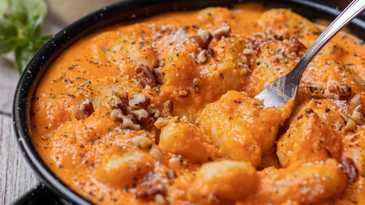 Recetas: ñoquis de calabaza rellenos con 4 ingredientes.