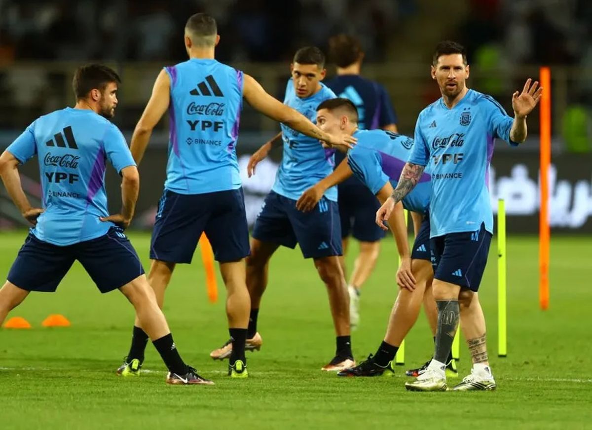 Lionel Messi se mostró muy entusiasmado en la práctica de la Selección argentina, con vistas al Mundial Qatar 2022.