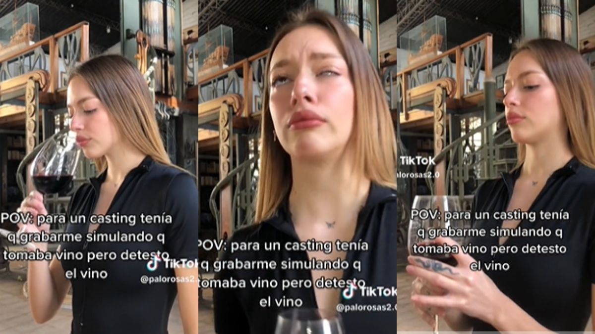 Una joven de Mendoza tomó vino para un casting y su reacción se viralizó en Tiktok