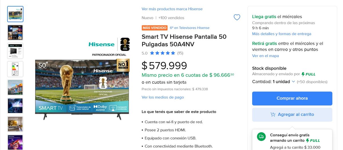 Televisor Hisense de oferta en Mercado Libre. Televisor Hisense de oferta en Mercado Libre.