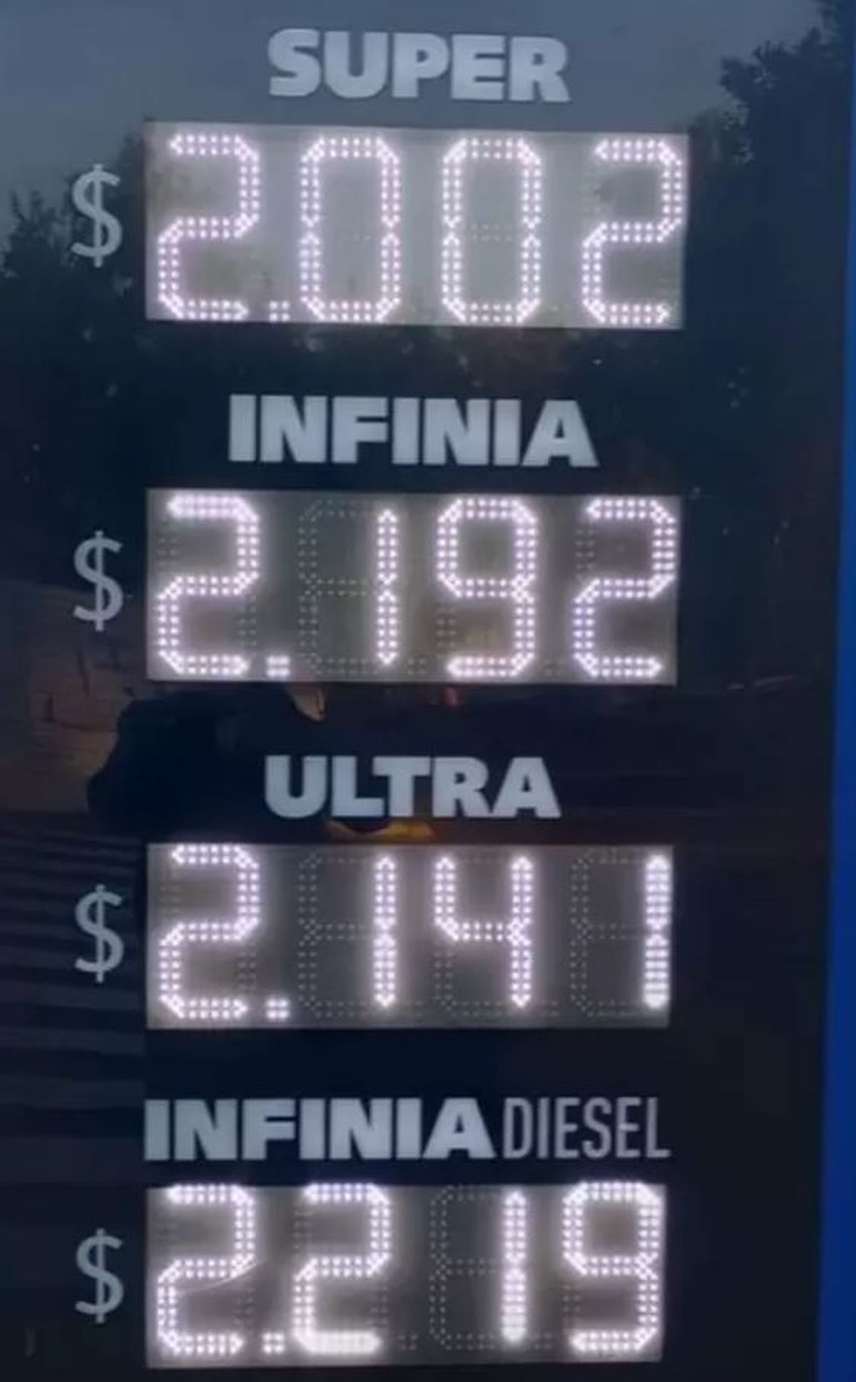 As&iacute; luce la pizzarra de YPF durante la ma&ntilde;ana de este viernes. Foto: Mat&iacute;as Pascualetti