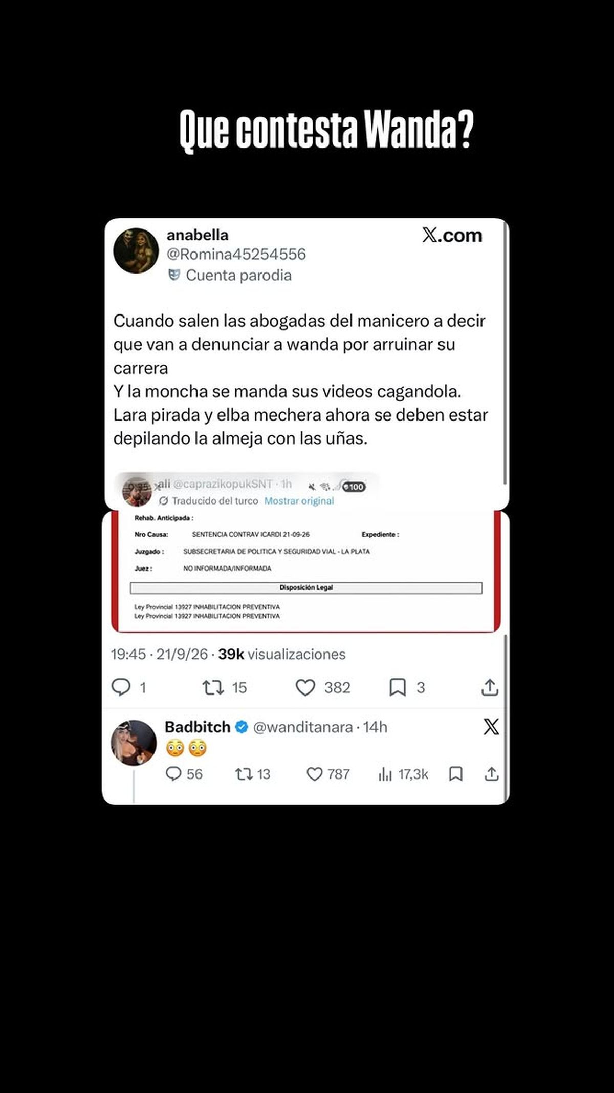 El posteo de Wanda Nara tras la inhabilitación para manejar a Mauro Icardi. El posteo de Wanda Nara tras la inhabilitación para manejar a Mauro Icardi.