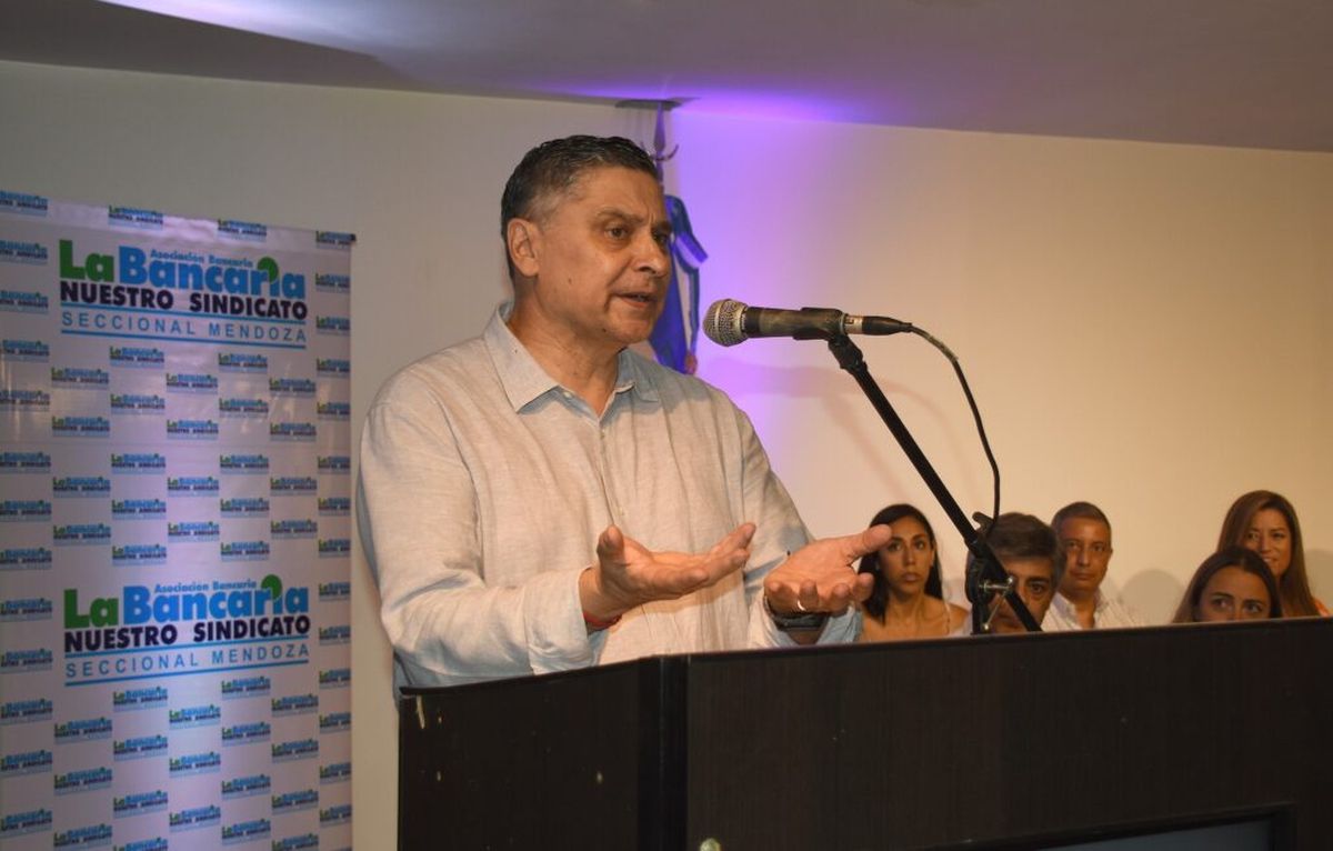 Sergio Giménez, secretario general de La Bancaria Mendoza. Sergio Giménez, secretario general de La Bancaria Mendoza.