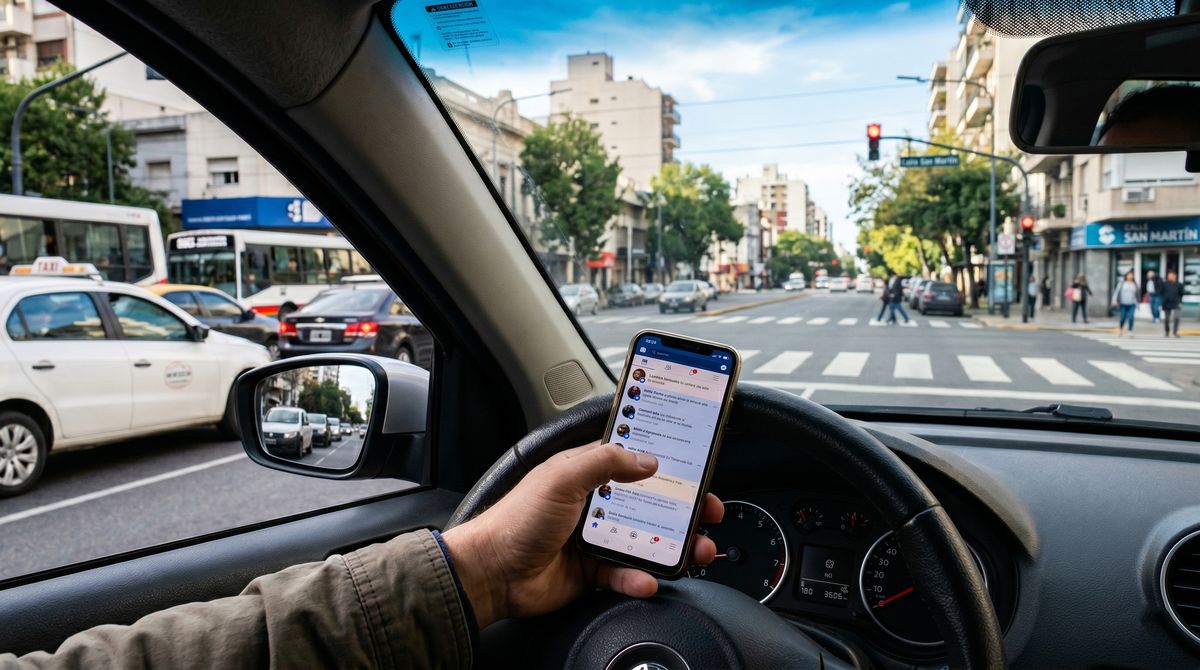 Si usás el celu en el auto mientras esperás que el semáforo esté en verde, hay multa.&nbsp;