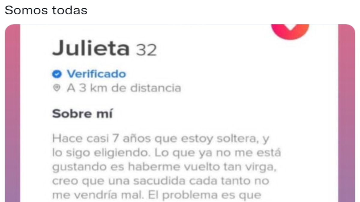 Una publicación de Tinder se hizo viral en Twitter por la particular descripción
