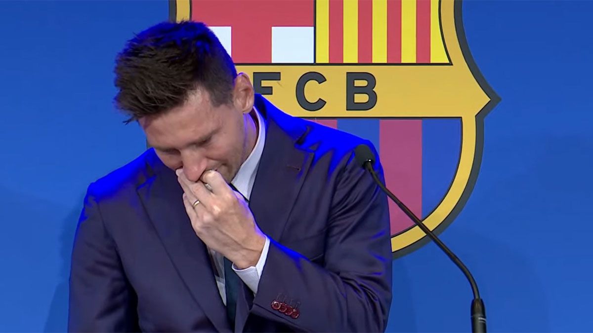 Messi se despide del Barcelona en la conferencia de prensa