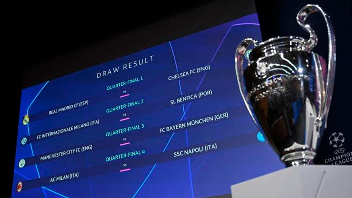Este viernes quedaron definidos los cruces de cuartos de final de la Champions League.