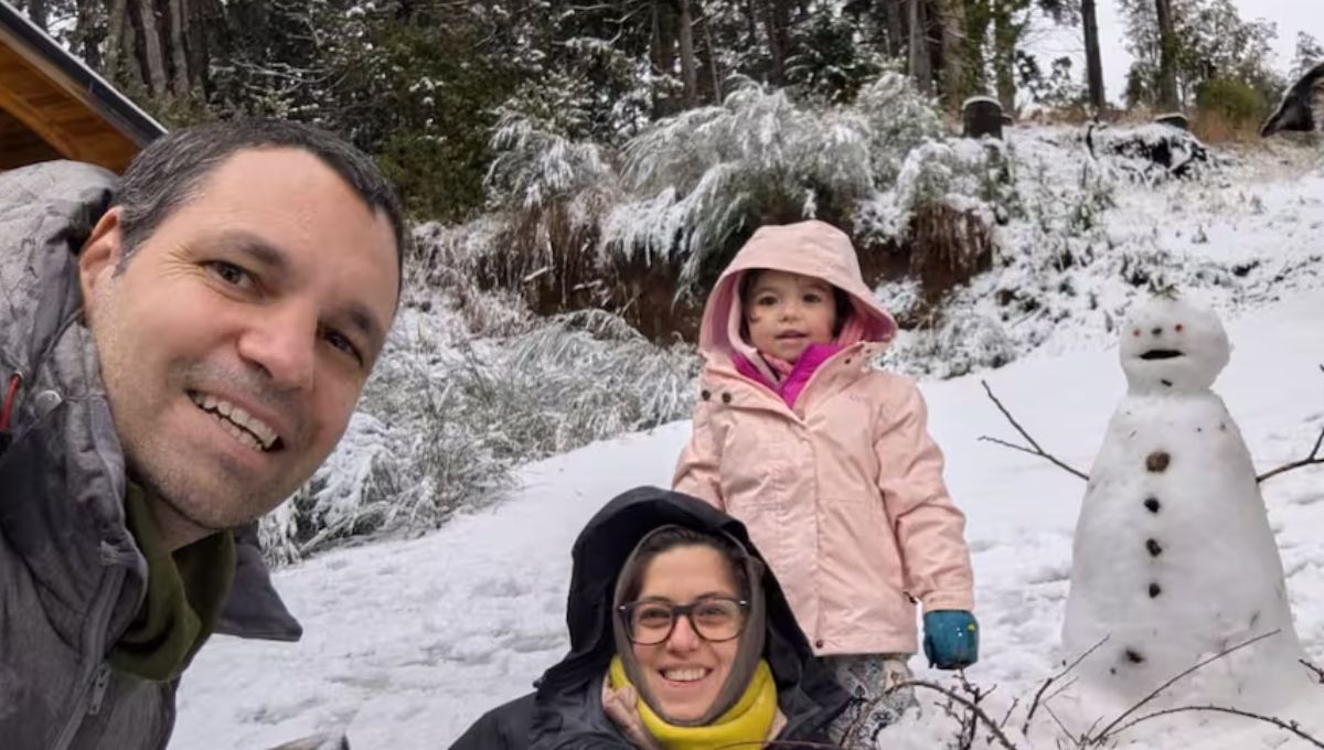 Fidelina y sus padres antes de la tragedia en Bariloche