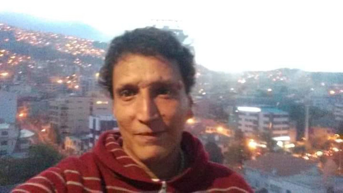 Sebastián Moro en Bolivia. Murió en noviembre de 2019 luego de recibir una golpiza aparentemente por parte de agentes estatales.