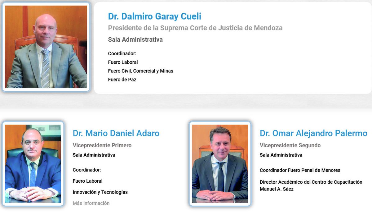 Judiciales acudió a la Sala Administrativa de la Suprema Corte que preside Dalmiro Garay e integran Mario Adaro y Omar Palermo. Judiciales acudió a la Sala Administrativa de la Suprema Corte que preside Dalmiro Garay e integran Mario Adaro y Omar Palermo.