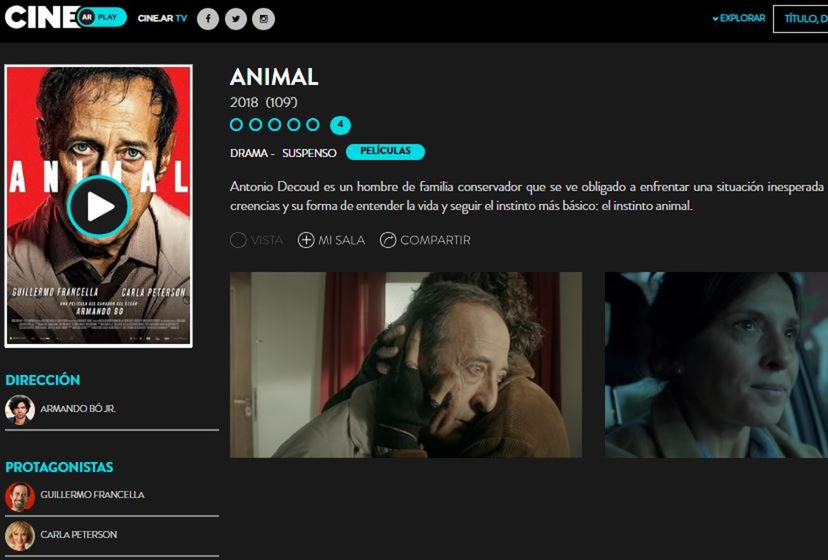 Animal, con Guillermo Francella, está en esta plataforma de televisión gratis. Animal, con Guillermo Francella, está en esta plataforma de televisión gratis. 