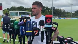 Rodrigo De Paul habló en Atlanta antes del entrenamiento.
