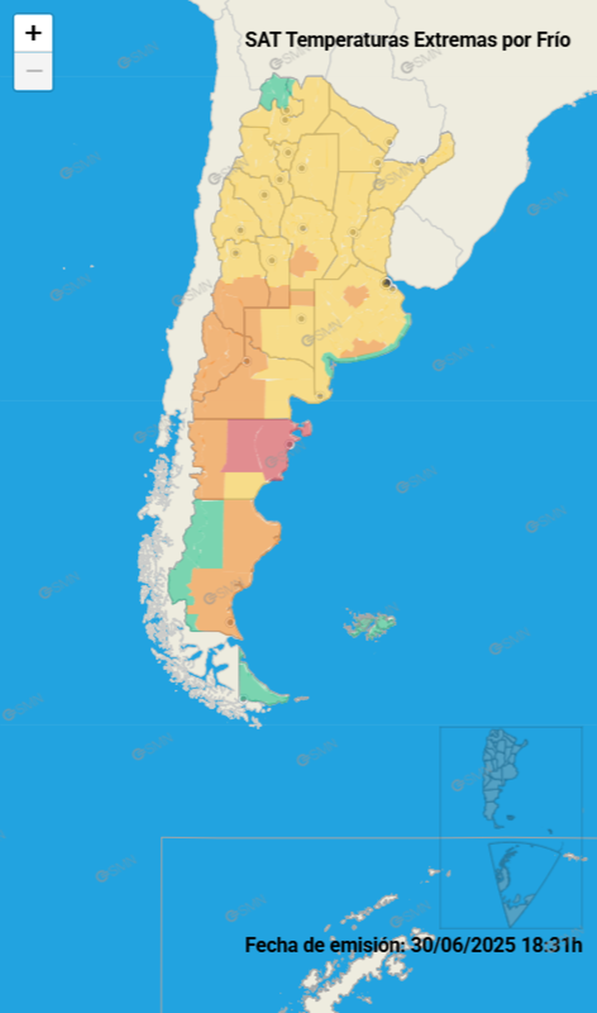 Estas son las provincias afectadas este martes Estas son las provincias afectadas este martes
