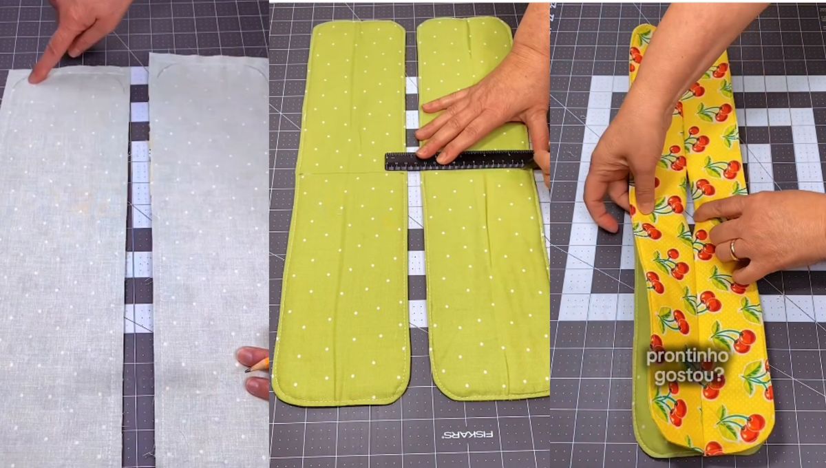 Fotos tomadas del tutorial de costura de Mary Costurando en Instagram. Fotos tomadas del tutorial de costura de Mary Costurando en Instagram. 