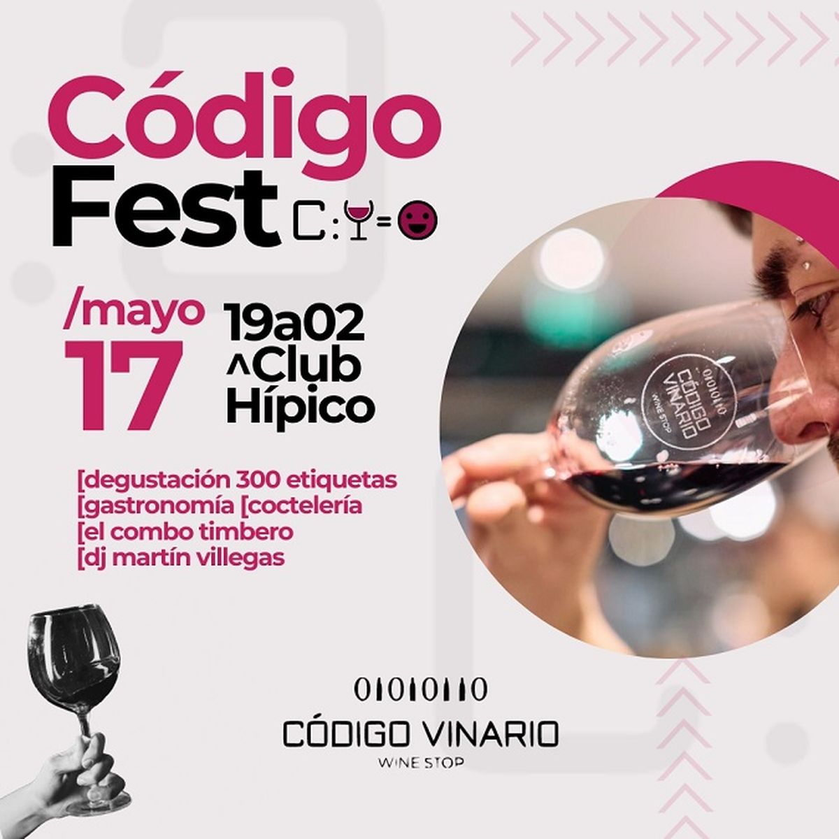 Código Fest promete ser una experiencia única que combina stands de degustación de 300 etiquetas de bodegas de la región.