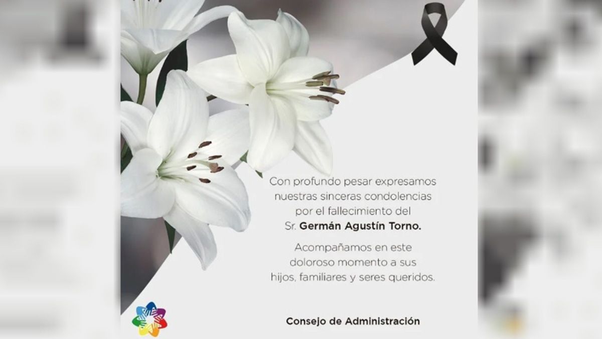 La Cooperativa de Servicios Públicos de Tío Pujio expresó su pesar por la trágica muerte de Torno