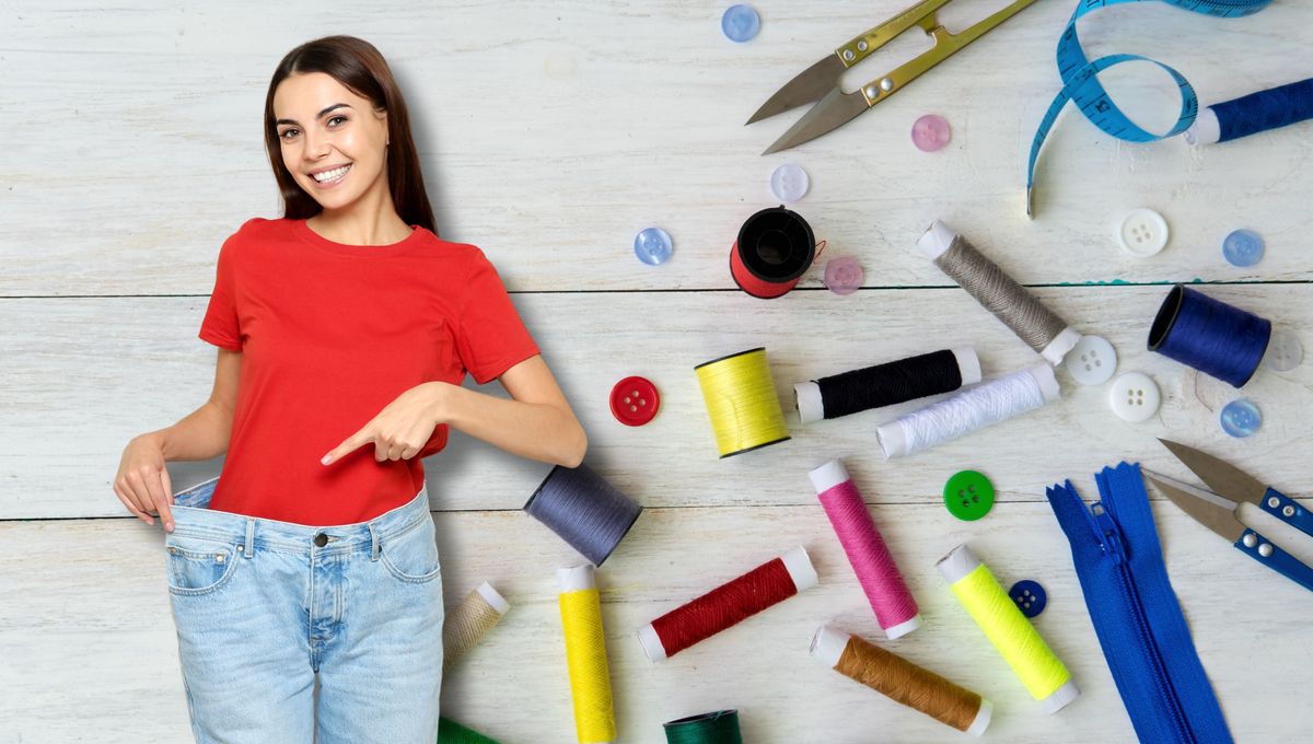 Para coser tela de jean necesitas una aguja bastante gruesa y firme que no dañe la tela y pase sin problemas 