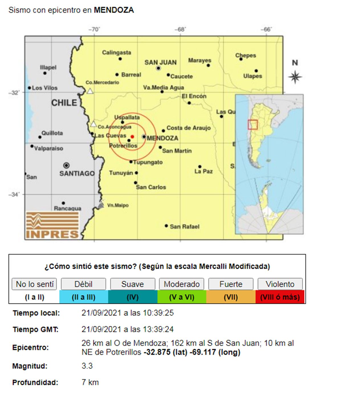 Temblor en Mendoza: tembló dos veces en tres minutos