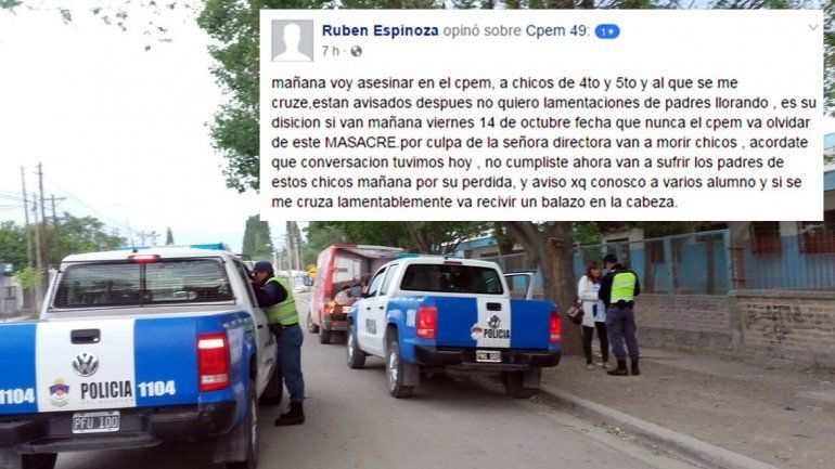 Un hombre amenazó con asesinar a alumnos a través de Facebook