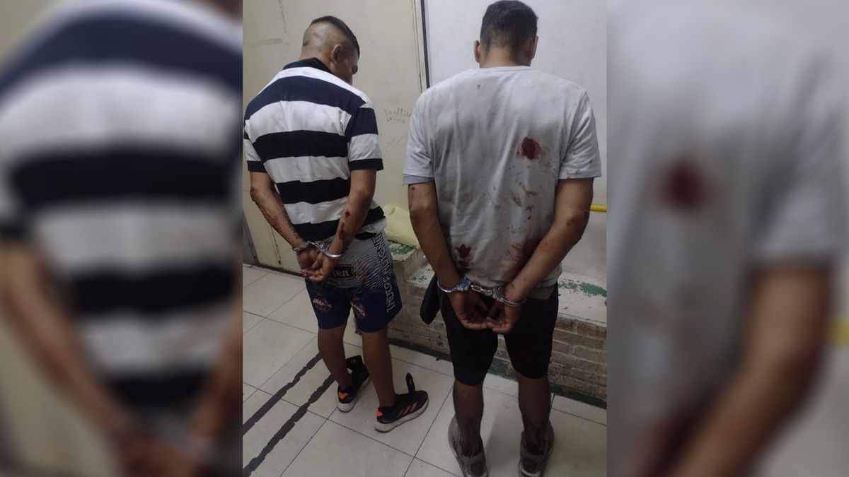 Los dos hombres fueron capturados tras una persecución en San Martín. Foto: Ministerio de Seguridad.