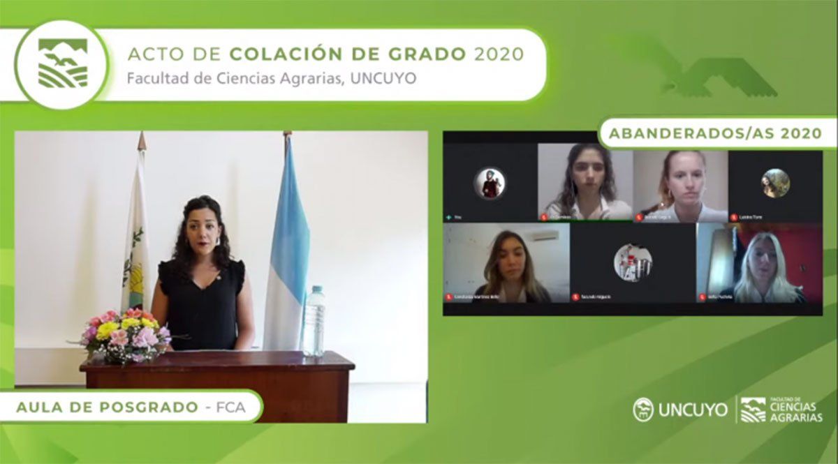 La promoción 2019 de Ciencias Agrarias de la UNCuyo celebró la finalización de estudios y, para ello, realizó el Acto de Colación 2020 íntegramente virtual.&nbsp;